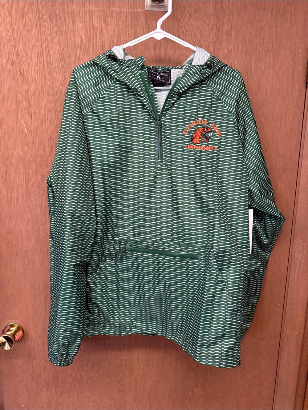 Holloway Green Patterned Quarter-Zip Pullover with FAMU Logo